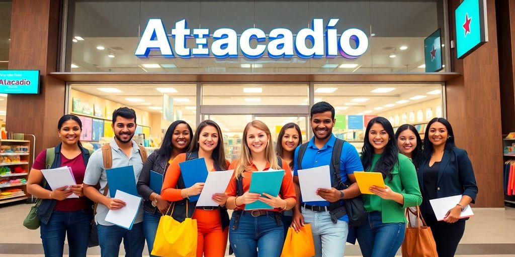 Grupo de candidatos felizes em frente ao Atacadão.