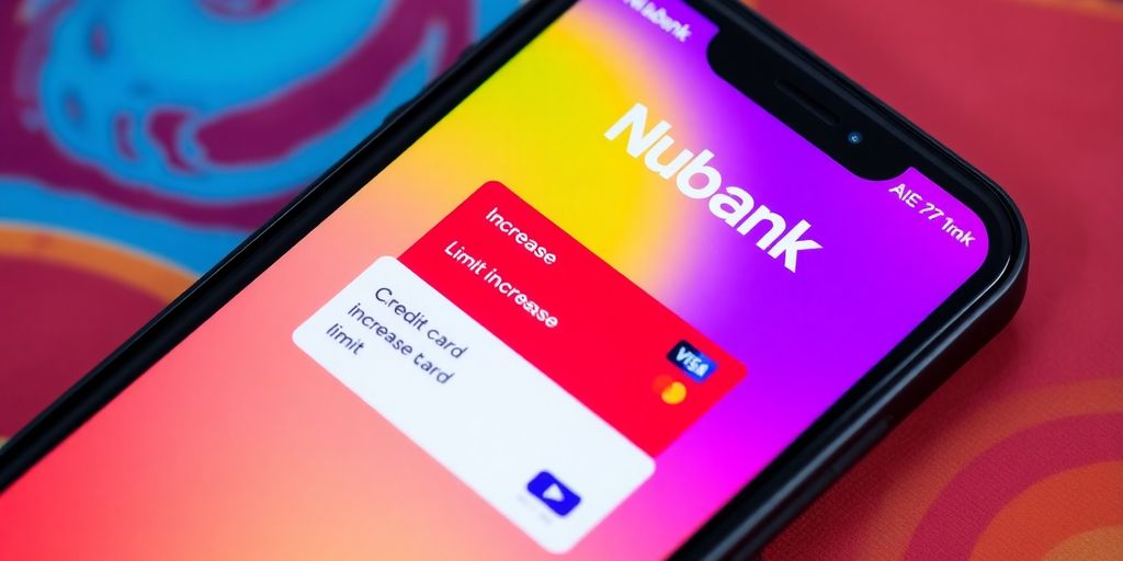 Imagem de um smartphone com o aplicativo Nubank aberto.